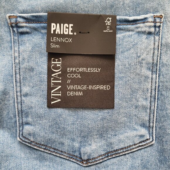 Paige Lennox Vintage Slim Fit Jeans in Ogden Wash Men's Size 33 - Picture 4 of 8